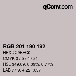 Color code: RGB 201 190 192 | qconv.com