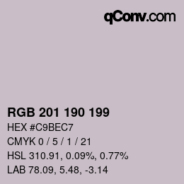 Color code: RGB 201 190 199 | qconv.com