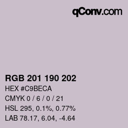 Color code: RGB 201 190 202 | qconv.com