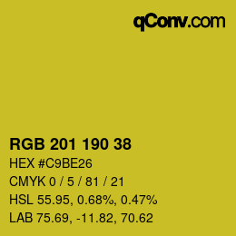 Color code: RGB 201 190 38 | qconv.com