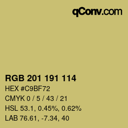 Color code: RGB 201 191 114 | qconv.com