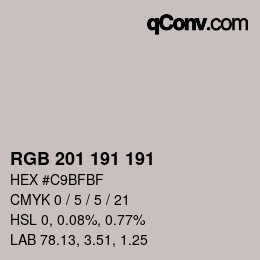 Color code: RGB 201 191 191 | qconv.com