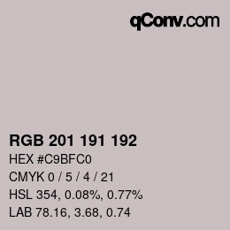 Color code: RGB 201 191 192 | qconv.com