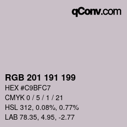 Color code: RGB 201 191 199 | qconv.com