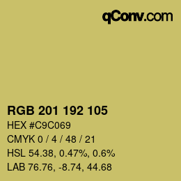 Color code: RGB 201 192 105 | qconv.com