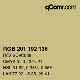 Color code: RGB 201 192 136 | qconv.com