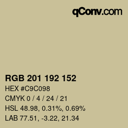 カラーコード: RGB 201 192 152 | qconv.com