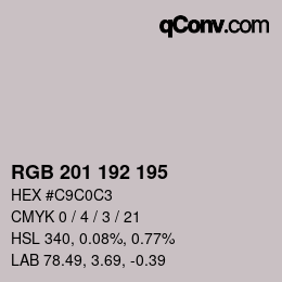 Color code: RGB 201 192 195 | qconv.com