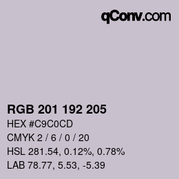 Color code: RGB 201 192 205 | qconv.com