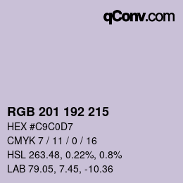 Farbcode: RGB 201 192 215 | qconv.com