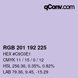 カラーコード: RGB 201 192 225 | qconv.com