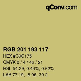 Color code: RGB 201 193 117 | qconv.com