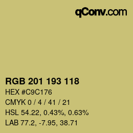 Color code: RGB 201 193 118 | qconv.com