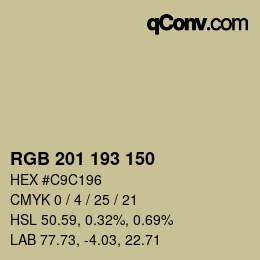 カラーコード: RGB 201 193 150 | qconv.com