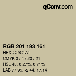 Color code: RGB 201 193 161 | qconv.com