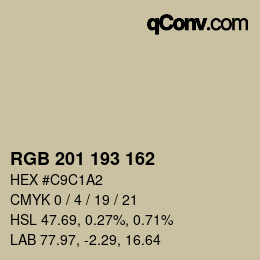 Color code: RGB 201 193 162 | qconv.com