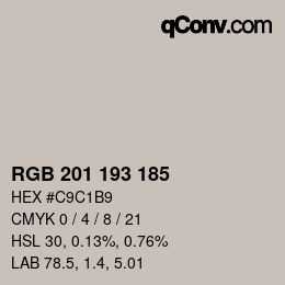 Color code: RGB 201 193 185 | qconv.com