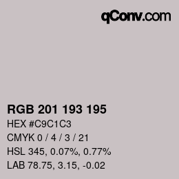 Código de color: RGB 201 193 195 | qconv.com