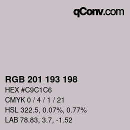 カラーコード: RGB 201 193 198 | qconv.com