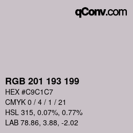 Color code: RGB 201 193 199 | qconv.com