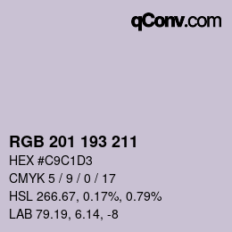 Color code: RGB 201 193 211 | qconv.com