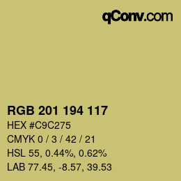 Color code: RGB 201 194 117 | qconv.com