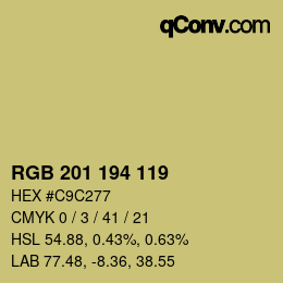 Color code: RGB 201 194 119 | qconv.com