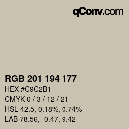Código de color: RGB 201 194 177 | qconv.com