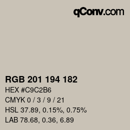 Code couleur: RGB 201 194 182 | qconv.com