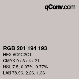 Color code: RGB 201 194 193 | qconv.com