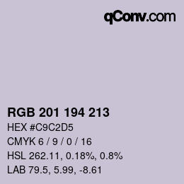 カラーコード: RGB 201 194 213 | qconv.com