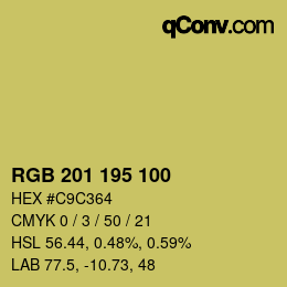 Código de color: RGB 201 195 100 | qconv.com