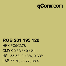 カラーコード: RGB 201 195 120 | qconv.com