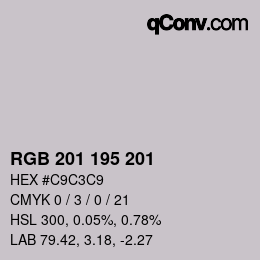 Color code: RGB 201 195 201 | qconv.com