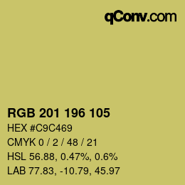 Color code: RGB 201 196 105 | qconv.com