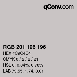 Color code: RGB 201 196 196 | qconv.com