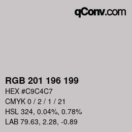 Color code: RGB 201 196 199 | qconv.com