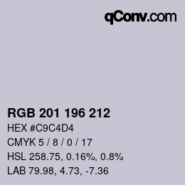Código de color: RGB 201 196 212 | qconv.com