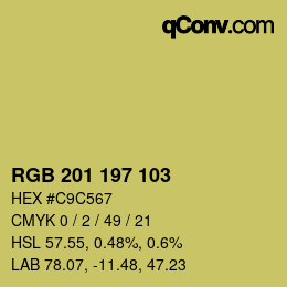 Farbcode: RGB 201 197 103 | qconv.com