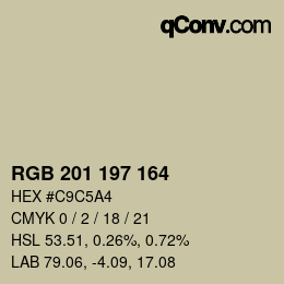 カラーコード: RGB 201 197 164 | qconv.com