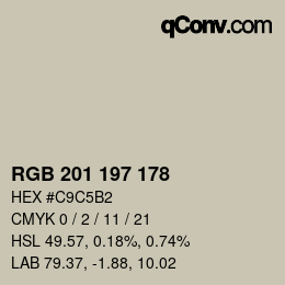 Color code: RGB 201 197 178 | qconv.com