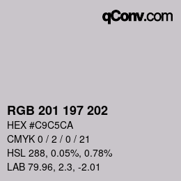 Color code: RGB 201 197 202 | qconv.com