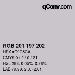 Color code: RGB 201 197 202 | qconv.com