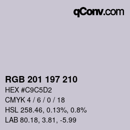 カラーコード: RGB 201 197 210 | qconv.com