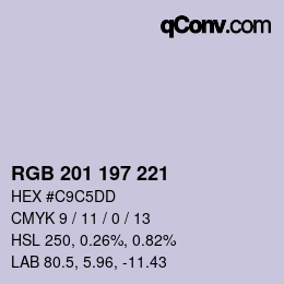 Color code: RGB 201 197 221 | qconv.com