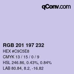 Farbcode: RGB 201 197 232 | qconv.com