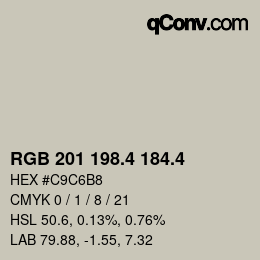 カラーコード: RGB 201 198.4 184.4 | qconv.com