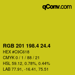 カラーコード: RGB 201 198.4 24.4 | qconv.com