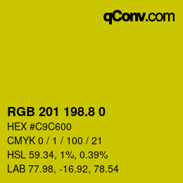 カラーコード: RGB 201 198.8 0 | qconv.com