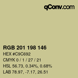 Color code: RGB 201 198 146 | qconv.com
